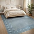 thumbnail image 3 of ODIKA 8'x10' Washable Area Rug Non-Shedding, Easy Care, Geometric Abstract Line With Interlocking Grid And Minimalist Border for King Size Bedroom Under Bed, Master Suite, 3 of 7