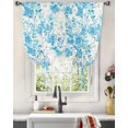 thumbnail image 3 of Aqua Flowers Tie Up Curtains for Kitchen Bathroom Bedroom Windows 45 Inch Length, Watercolor Summer Botanical Floral Balloon Drape Curtains Shade Rod Pocket Drapery Curtain Panel, 42"x54", 3 of 7