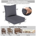 thumbnail image 3 of 6" Thick Outdoor Deep Seat Cushion, 24" x 24" High-Resilience Outdoor Chair Cushions with Removable Cover, Waterproof & Fade-Resistant Replacement for Patio Furniture, 3 of 8