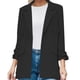 thumbnail image 1 of Gibobby Blazer de mujer casual Blazer de algodón para mujer manga larga holgada casual chamarra(Negro,G), 1 of 4