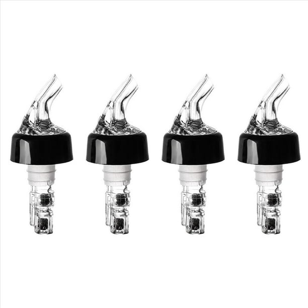 4X Vertedor Automático de Medido, Vertedor de Vino de Plástico, Dispensador de Cócteles de Vino, Licor Líquido Transparente de Medida Rápida