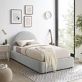 thumbnail image 2 of Platform Bed Frame, Twin Size, Grey Gray, Fabric, Bedroom, Modern Contemporary HB36777, 2 of 9