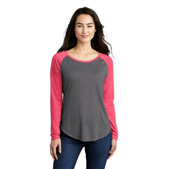 Sport-Tek Ladies PosiCharge Long Sleeve Tri-Blend Wicking Scoop Neck Raglan Tee LST400LS