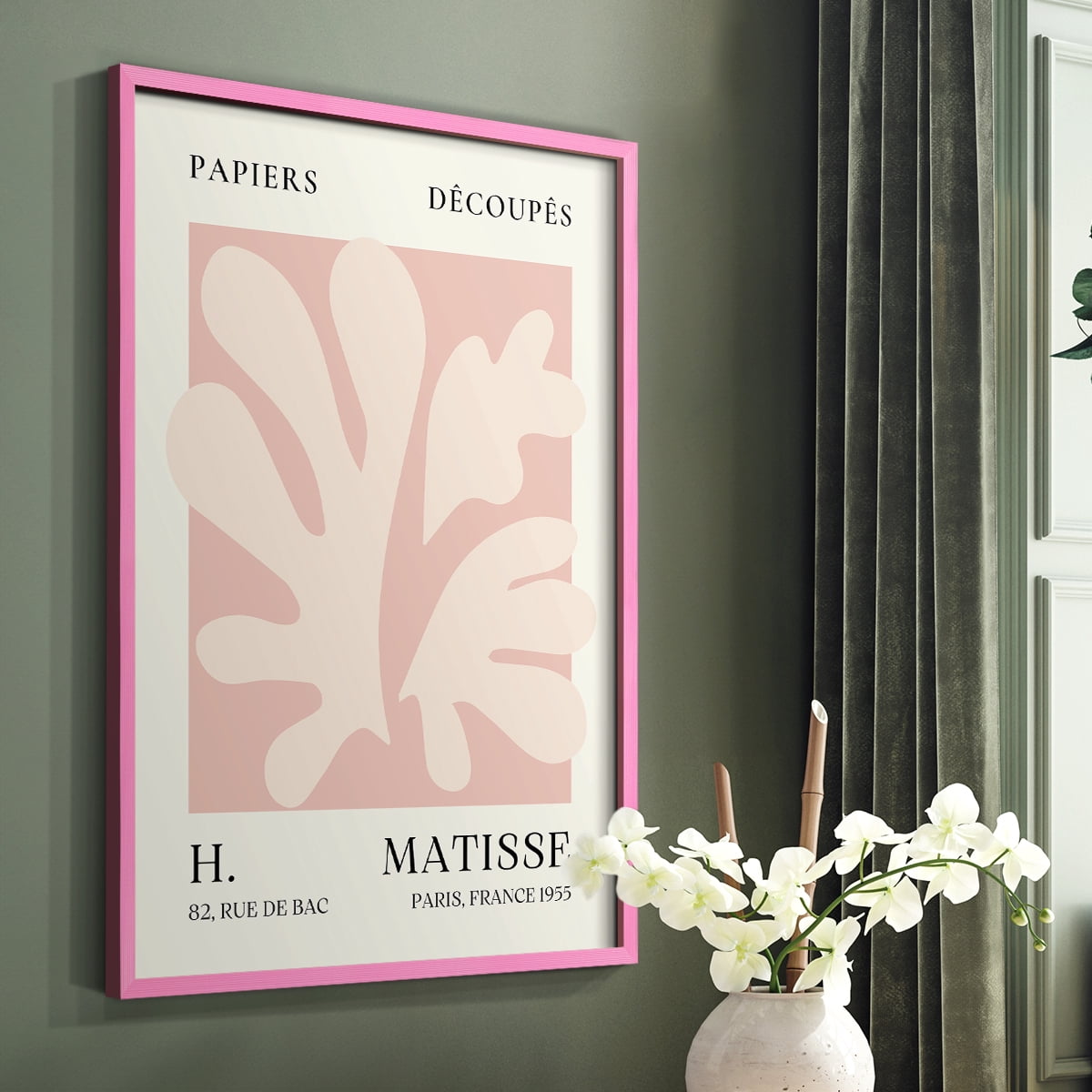 Matisse CLIII Framed Print in Pink Solid Wood 8 x 10 Framed Print