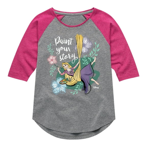 Disney - Paint Your Story - Toddler & Youth Girls Raglan Graphic T-Shirt