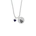 thumbnail image 2 of Delight Jewelry Silvertone Mini Two Sided Purple Heart Silvertone Script Initial Disc - & - Charm Necklace, 20"+3", 2 of 4