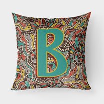 Carolines Treasures CJ2013-BPW1818 Letter B Retro Tribal Alphabet Initial Canvas Fabric Decorative Pillow  18H x18W
