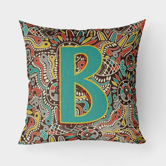 Carolines Treasures CJ2013-BPW1818 Letter B Retro Tribal Alphabet Initial Canvas Fabric Decorative Pillow 18H x18W