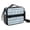 Geometric Stripe White Pattern, variant on Geometric Flower Black Pattern Bento School Insulated Lunch Bag Box with Shoulder Strap and Bottle Holder, 11" X 9.5" X 3.5"