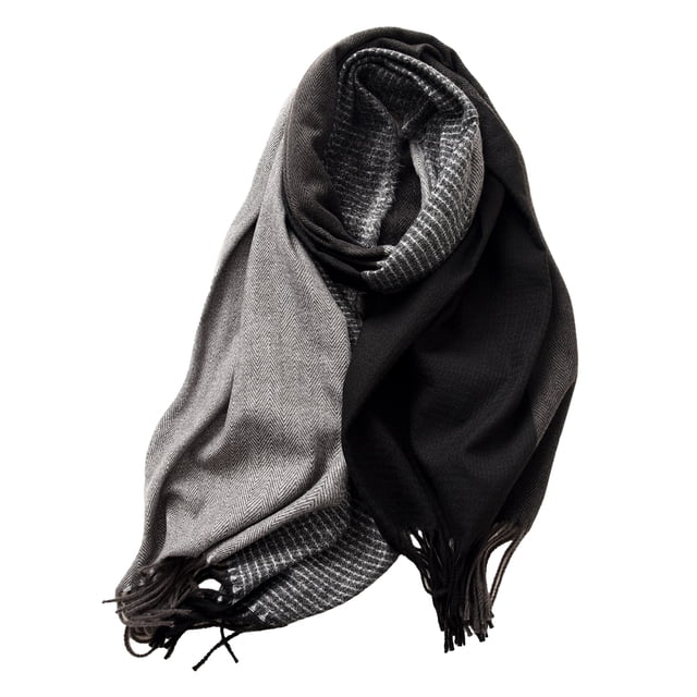 Bufanda de cachemira para mujer para otoño e invierno: bufandas ligeras para mujer, chales y envolturas grandes y suaves de dos tonos