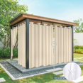 thumbnail image 4 of 1 Panel Outdoor Curtains for Patio Waterproof 54"x95" Brown Stripe Weatherproof Privacy Outsides Curtains, Modern Farmhouse Texture Geometric Grommet Thermal Drapes for Cabana Porch Pergola, 4 of 8