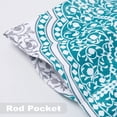 thumbnail image 4 of DriftAway Adrianne Damask and Floral Pattern Window Curtain Valance Single, 52" x 20", Teal Blue, 4 of 8