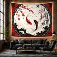 thumbnail image 6 of Koi Fish Circle with Red Border and Waves, Calming Vintage Style for Koi Lovers, Koi Wall Decor Housewarming Gift, Tapestry Wall Hanging for Bedroom and Living Room, 6 of 7