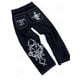 thumbnail image 4 of Pantalones vaqueros con bordado de esqueleto para hombre, pantalón informal, estilo callejero, estilo coreano, holgado, a la moda, 4 of 5