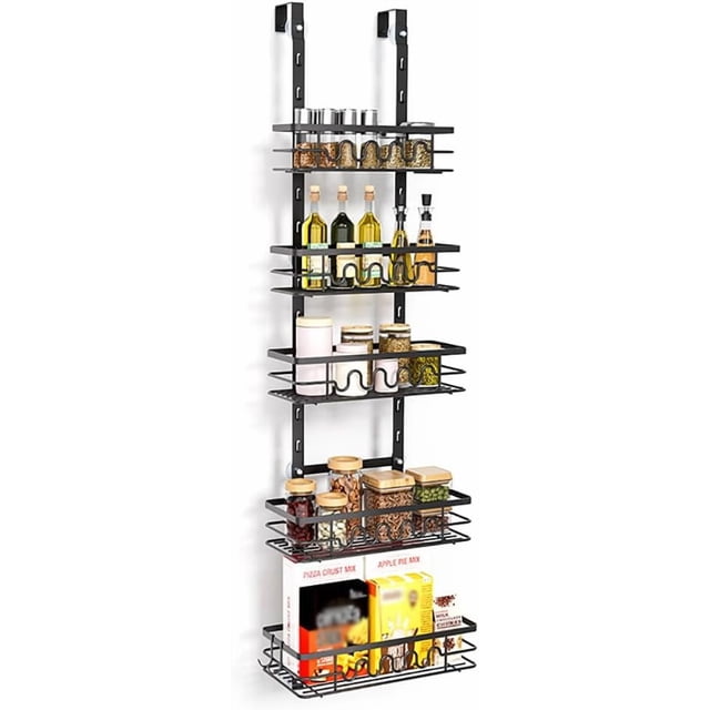 Over-The-Door Organizer, Multi-Layer Metal Hanging Storage Basket for Kitchen, Pantry & Bathroom