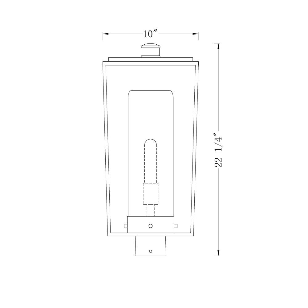 594PHBS-BK-Z-Lite-Sheridan - 1 Light Outdoor Post Mounted Fixture In Outdoor Style-22.25 Inches Tall and 10 Inches Wide-Black Finish
