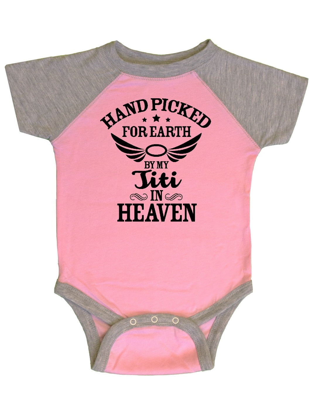 Inktastic Handpicked For Earth By My Titi In Heaven With Angel Wings Infant Creeper Walmart Com Walmart Com