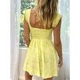 thumbnail image 5 of Coduop Women Floral Spaghetti Straps Sundress Lace Backless Beach Mini Short Dresses, 5 of 6