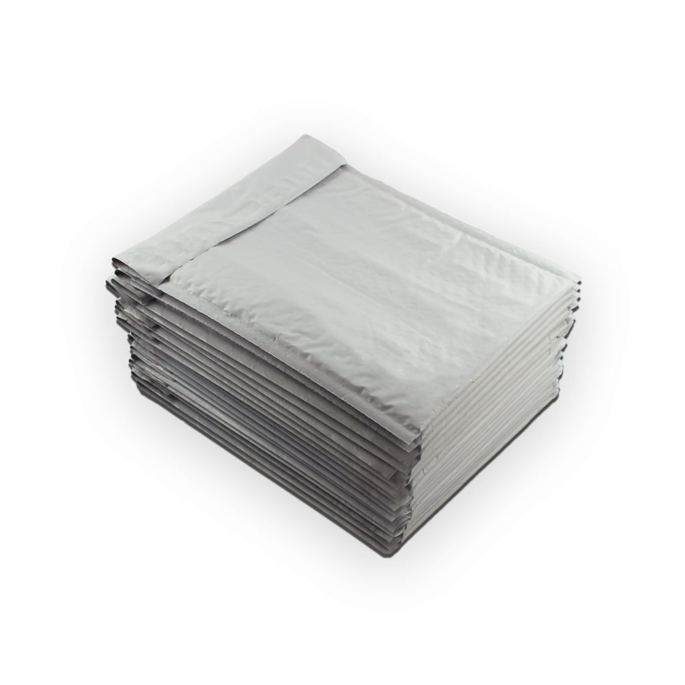 EcoSwift Brand Premium Poly Bubble Shipping Bag Self-Seal Mailer, 4 in. x 6 in. (Size 0000), Solid Gray, 10-Pack