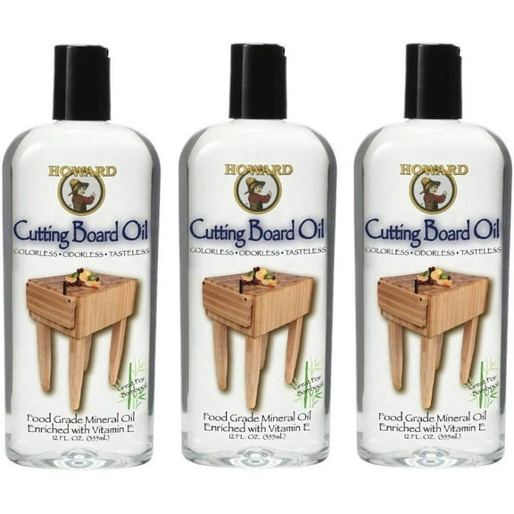 Howard Products BBB012 Butcher Block and Cutting Board Oil, 12-Ounce 3-Pack