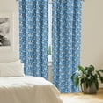 thumbnail image 2 of Ambesonne Bulldog Curtains, Hipster Funny Puppies, Pair of 28"x95", Blue Black and White, 2 of 5