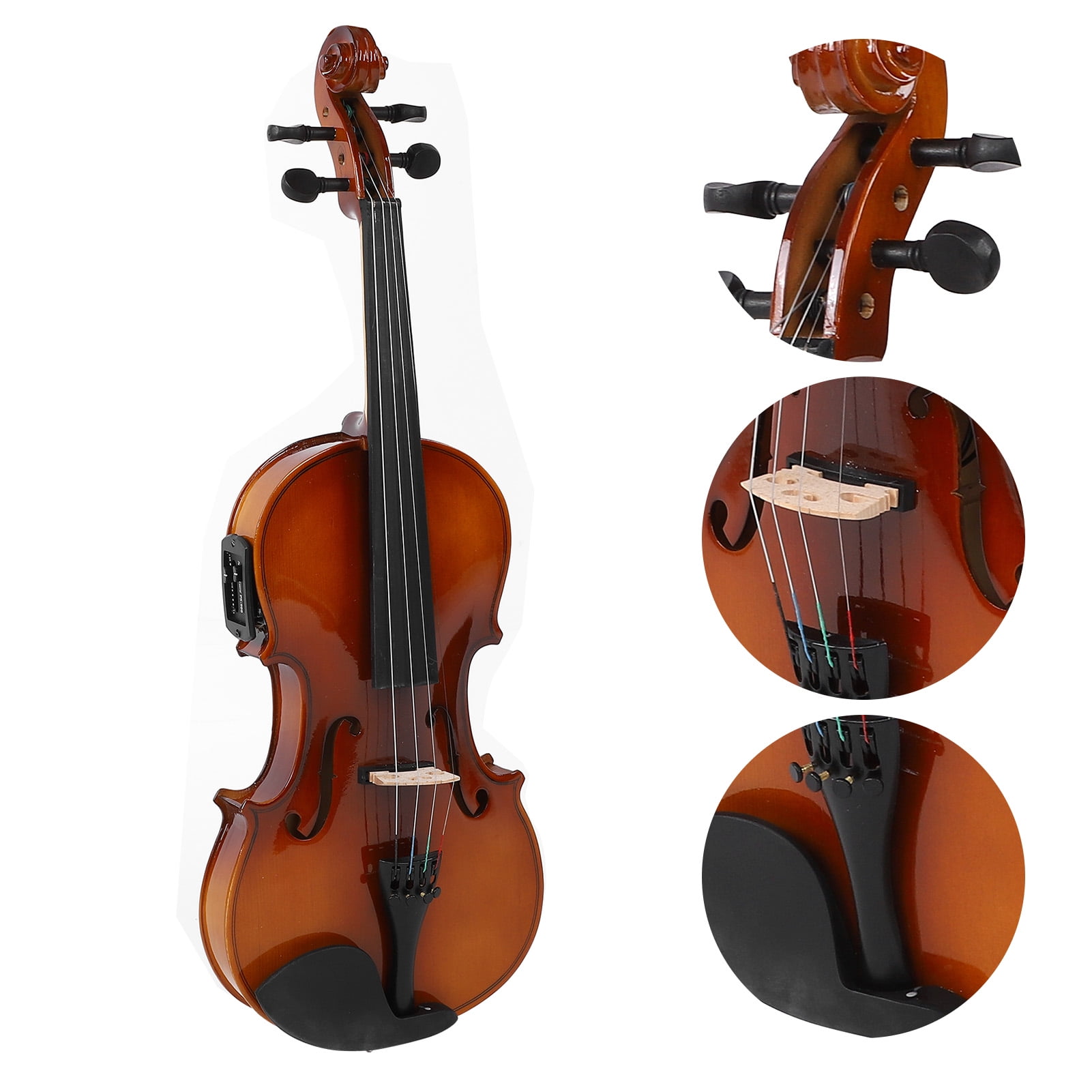 4/4 Acoustic Violin Set Full Size With Case Solidwood Electric Violin For Beginners, Kids