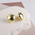 thumbnail image 6 of Lancharmed Gold Plated Earrings for Mother,Round Smooth Stud Earring Friend Gifts for Women, 6 of 7