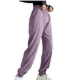 thumbnail image 2 of Casual Pants for Womens Elastic Waist Fashion Plus Size Casual Solid Color Bow High Waist Wide Leg Casual Pants Up to 65% off!, 2 of 4