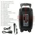 thumbnail image 2 of Dazone 8" 4400Watt Portable FM Bluetooth Speaker Sound System Party Tailgate Mic Remote, 2 of 7