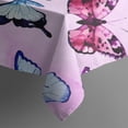 thumbnail image 5 of Pink Butterfly Pattern Square Tablecloth,Waterproof Square Table Cover,Wipeable Spillproof Washable Table Cover for Home Kitchen Party Decor 60"x60"(152x152cm), 5 of 6