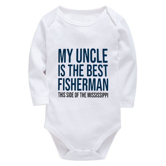My Uncle Is The Best Fisherman Babygirl Outfits Long Sleeve Coming Home Outfit Gender Neutral Newborn White Baby Girl Newbor
