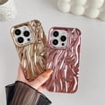 thumbnail image 3 of for iPhone 15 Pro Case,Pleated Water Ripple Chrome Wave Pattern Soft Compatible with iPhone Case (Gold,iPhone 15 Pro), 3 of 7