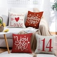 thumbnail image 2 of 4PCS Valentines Pillow Covers 18x18 Inch Red Heart Valentines Day Decor Throw Pillow Covers Valentines Love Cushion Cases Decoration for Holiday Farmhouse Wedding Home Sofa Couch, 2 of 5