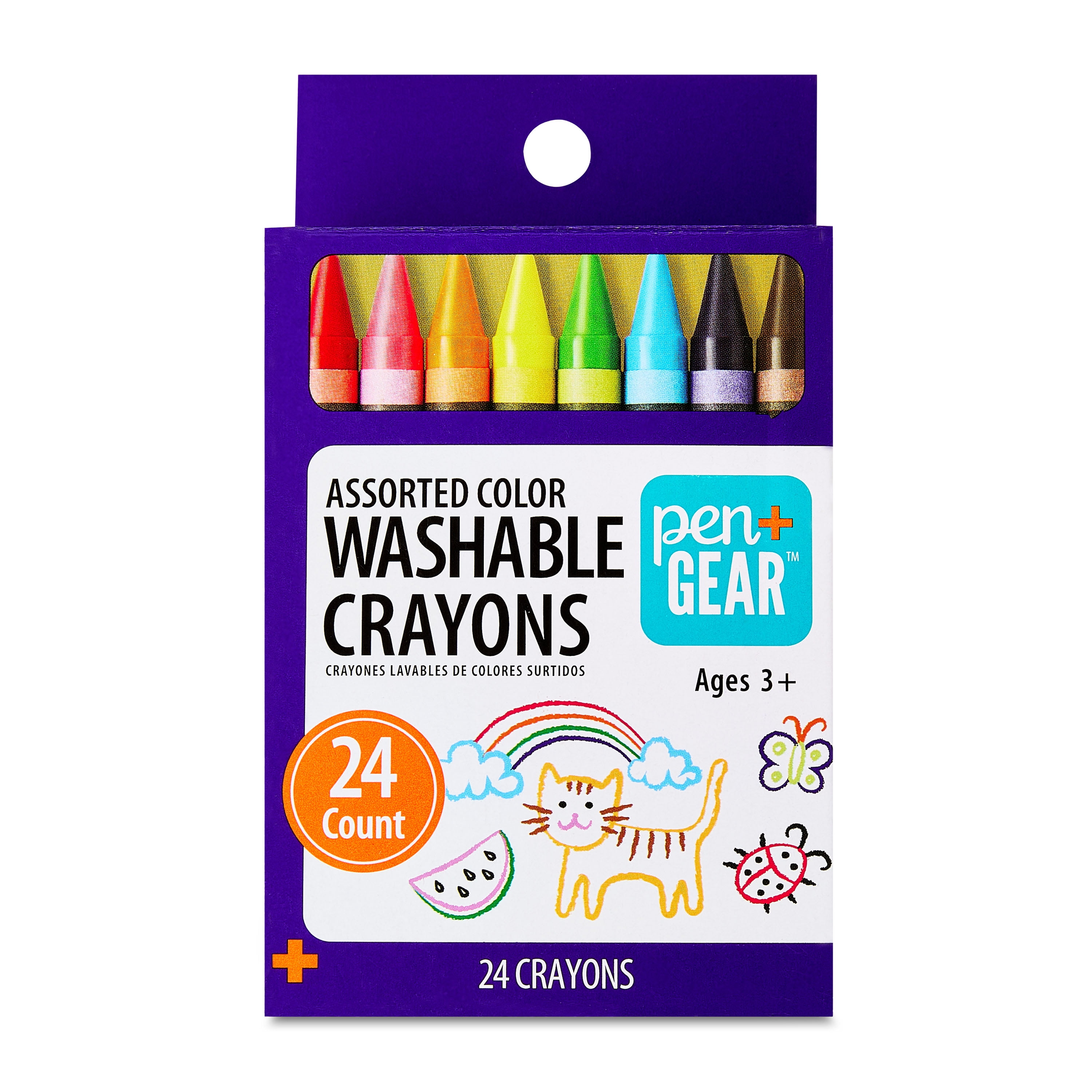 Pen+Gear Flower Crayons 6 Count Bright Assorted Colors Easy Grip