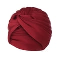 thumbnail image 1 of Women Fashion Solid Lightweight India Hat Muslim Ruffle Beanie Turban Wrap Cap, 1 of 9