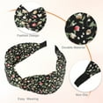 thumbnail image 4 of Diadema anudada con flores retro, diadema ancha antideslizante para mujeres niñas, negro 5 x2.09, 4 of 8