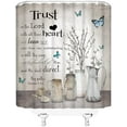 thumbnail image 3 of ABONAN Rustic Cotton Flower Shower Curtain Farmhouse Butterfly Inspirational Quotes Motivational Shabby Chic French Antique Country Fabric Bathroom Curtains Decor Set with Hooks (72" Wx72 H), 3 of 6
