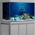 thumbnail image 2 of 48X20IN Natural Underwater Aquarium Background, Pictures 3D Fish Reef Fish Tank Decoration Background, with 8 EVA Double-Sided Tape, 2 of 5