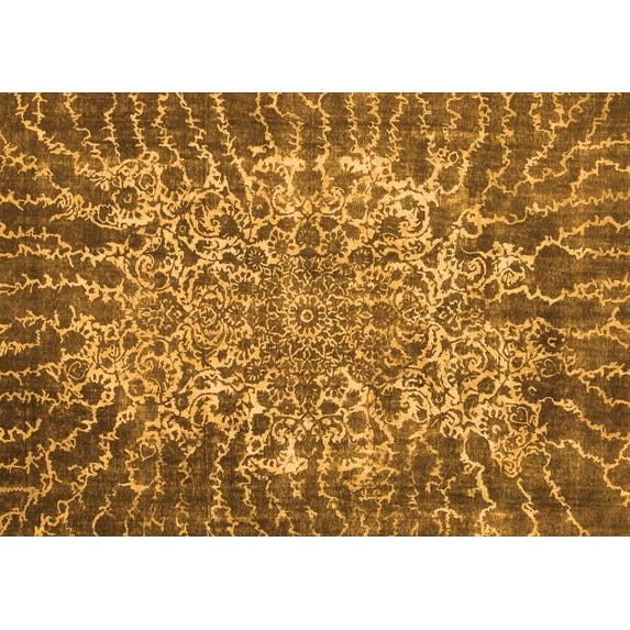 Ahgly Company Indoor Rectangle Abstract Orange Modern Area Rugs, 8' x 10'