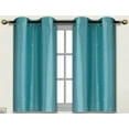 thumbnail image 2 of D24 Blackout Short Curtains 30" wide X 36" Long TEAL 1 Piece half window tier drape insulated for kitchen basement decor, 2 of 3