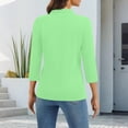 thumbnail image 4 of Bbyeadc Women's Golf Shirt 3/4 Length Sleeve Slim Golf Shirt Breathable Collared Golf T-Shirt Fashion Going Out Shirt,Green(XXL), 4 of 5