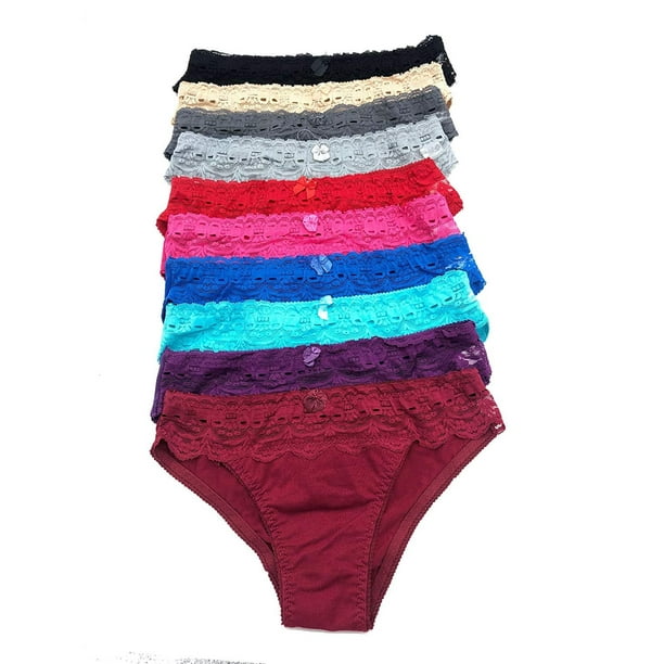 Iheyi 12 pieces Women Adult HiCut Bikini Underwear Tanga Panty S to