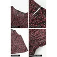 thumbnail image 4 of VISgogo Vestido largo para mujer, cuello redondo, manga corta, cintura elástica, estampado floral, estilo bohemio, vestidos casuales VISgogo moda, 4 of 5
