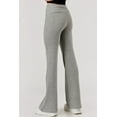thumbnail image 5 of High Waist Waffle Textured Fleece Lined Flare Pants - Light Heather Gray, 5 of 6
