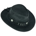 thumbnail image 2 of Arizona Leather Hats for Men & Women Cowboy Western style Shapeable Brim Hat - XL - Black, 2 of 6