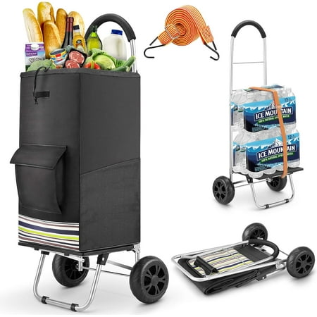 Shopping Cart, Single Wheel, Black