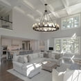 thumbnail image 4 of Vanity Art 20 Lights Wagon Wheel Chandelier Lighting | Modern Hanging Light Farmhouse Candle Style Ceiling Light Fixtures for Living Room Dining Room MLT6220LT-ORB-BD, 4 of 7