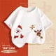 thumbnail image 4 of Ropa de mujer, Camiseta de algodón puro con renos navideños, camiseta informal holgada que combina con todo para todas las estaciones, Tops con estampado elegante para mujer, 4 of 4