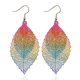 thumbnail image 3 of Pendientes largos de moda, estilo bohemio, con forma de hoja hueca, estilo vintage, para mujer., 3 of 3