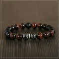 thumbnail image 3 of EOEMY Men Women 8mm Natural Round Gemstone Bead Handmade Beads Bracelets Charm Jewelry-Red Tiger Eye+Hematite, 3 of 5